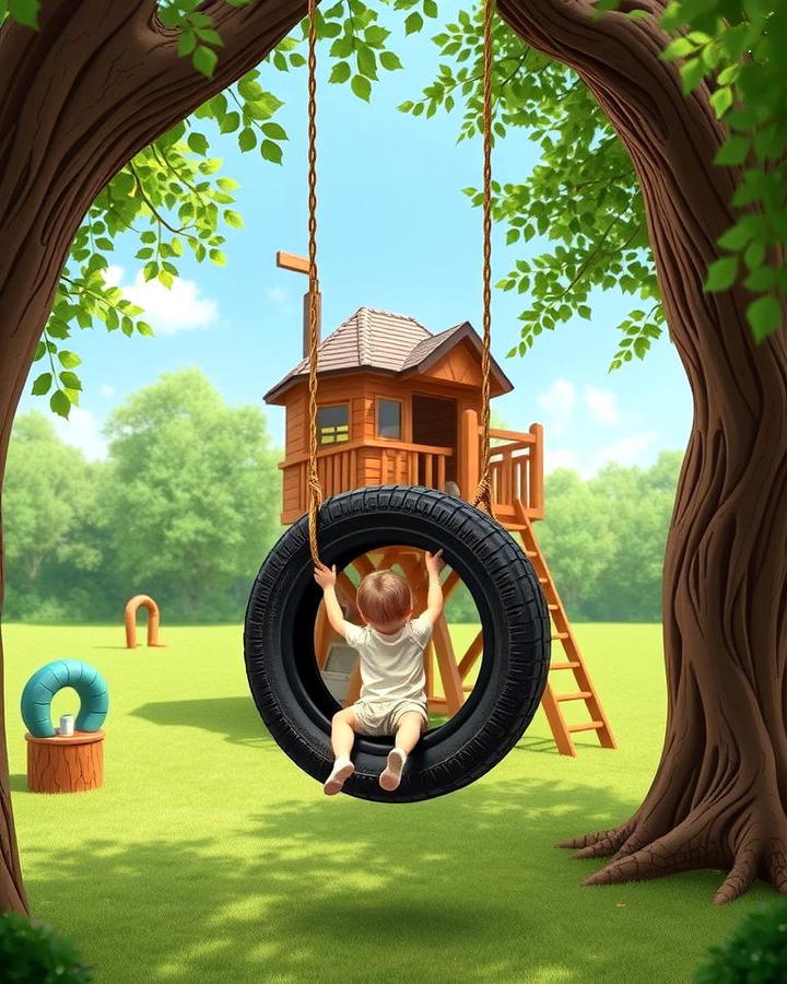 Tire Swing Treehouse Access