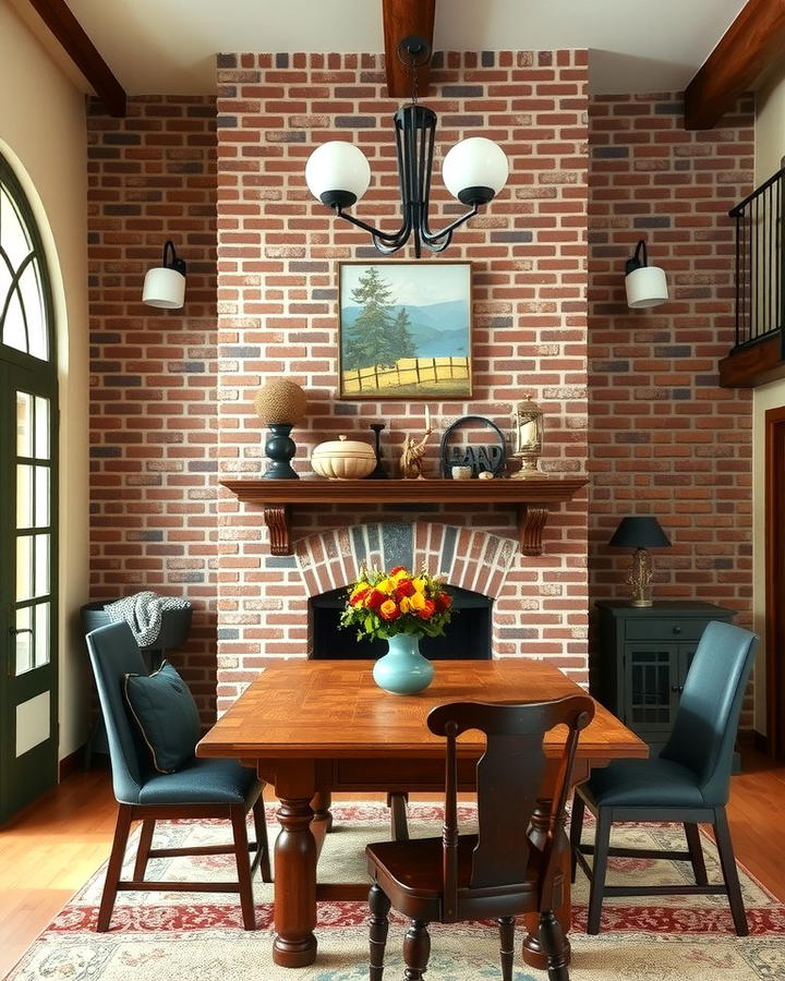 Traditional Brick Fireplace with Classic Appeal