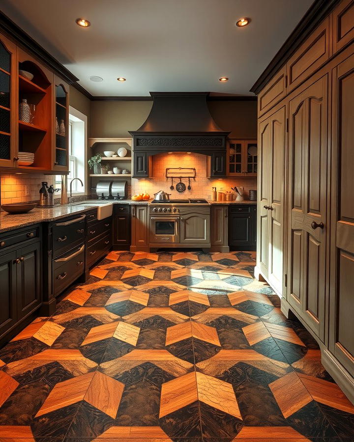 Traditional Kitchens with Patterned Slate