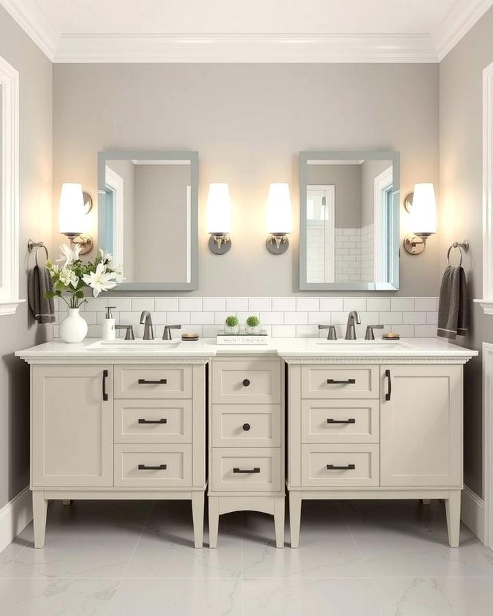 Transitional Style Double Vanity