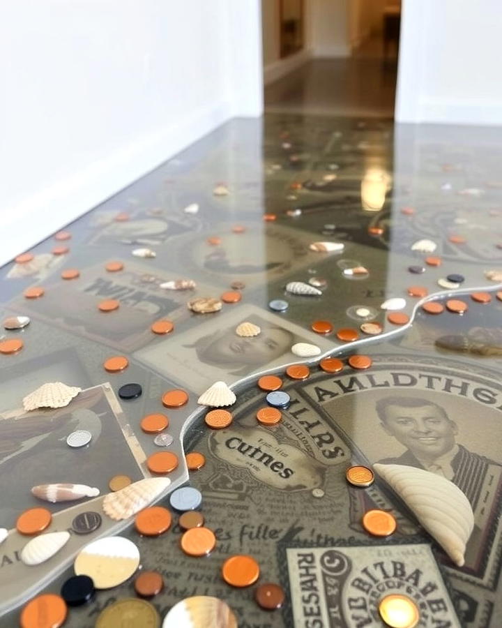 Transparent Epoxy Floors With Embedded Objects