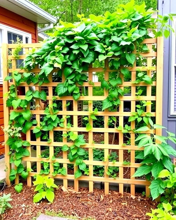 Trellis Fence with Climbing Plants