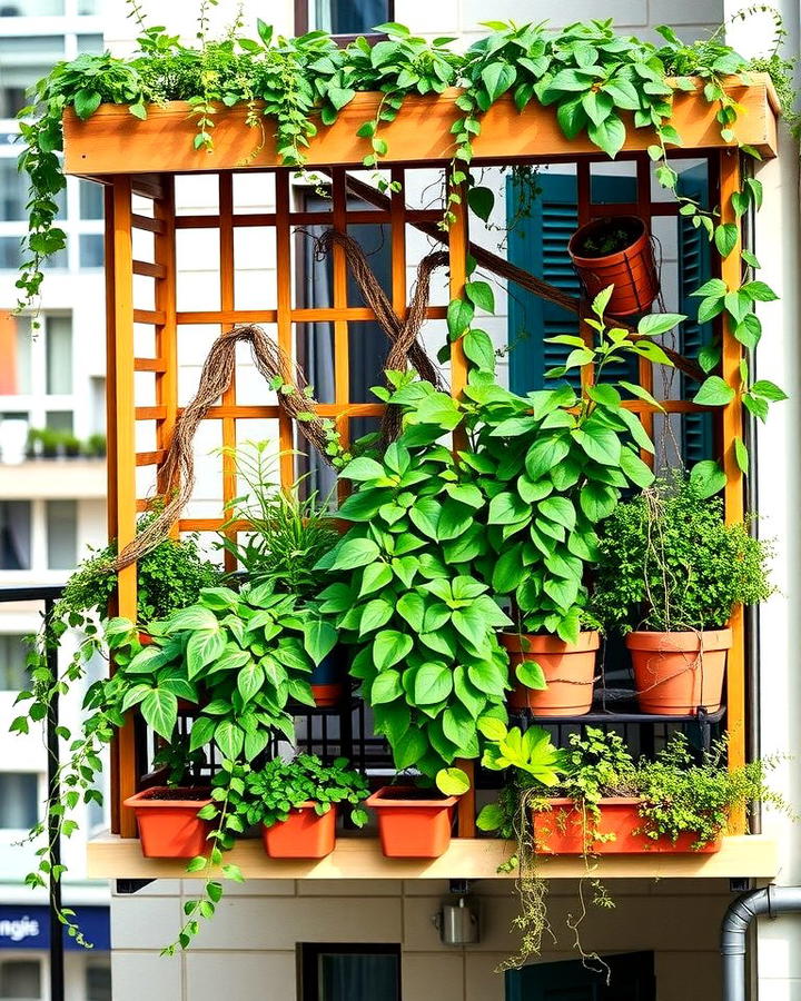 Trellis with Built In Planters