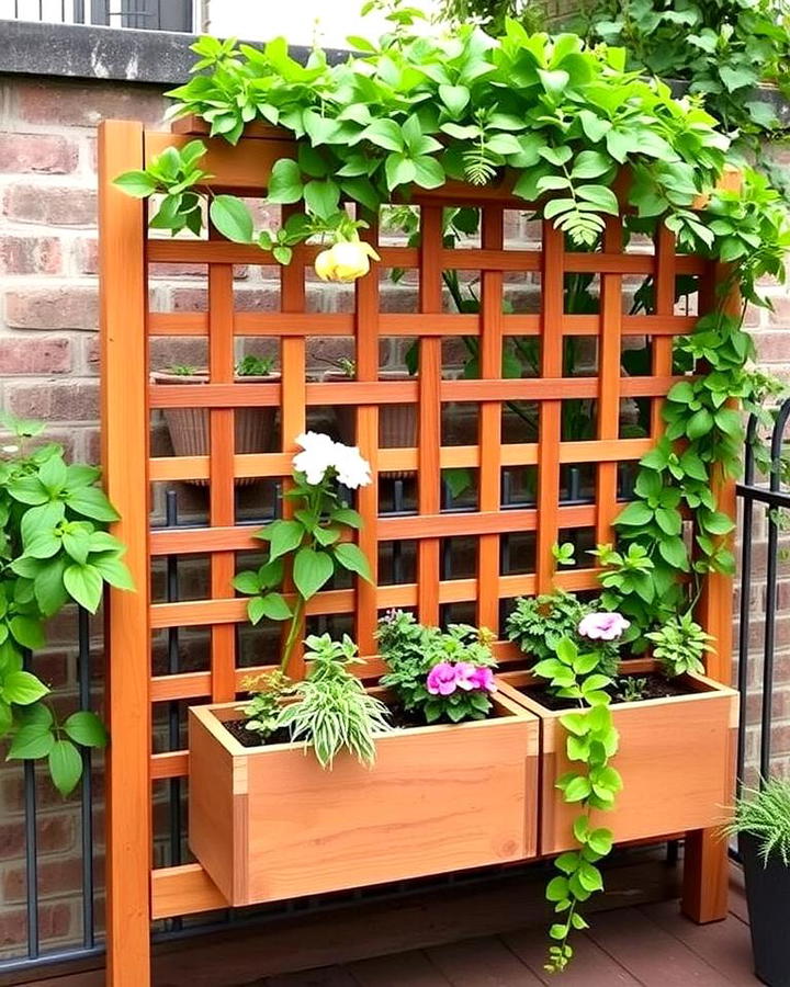 Trellis with Built In Planters