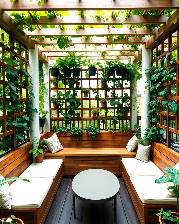 Trellis with Built In Seating