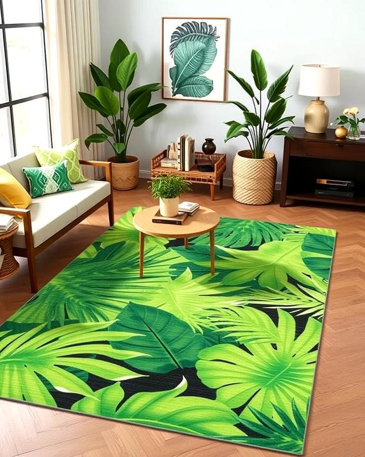 Tropical Green Leaf Rugs