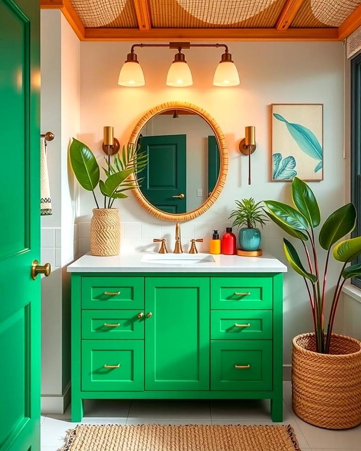 Tropical Green Vanity for a Vibrant Look