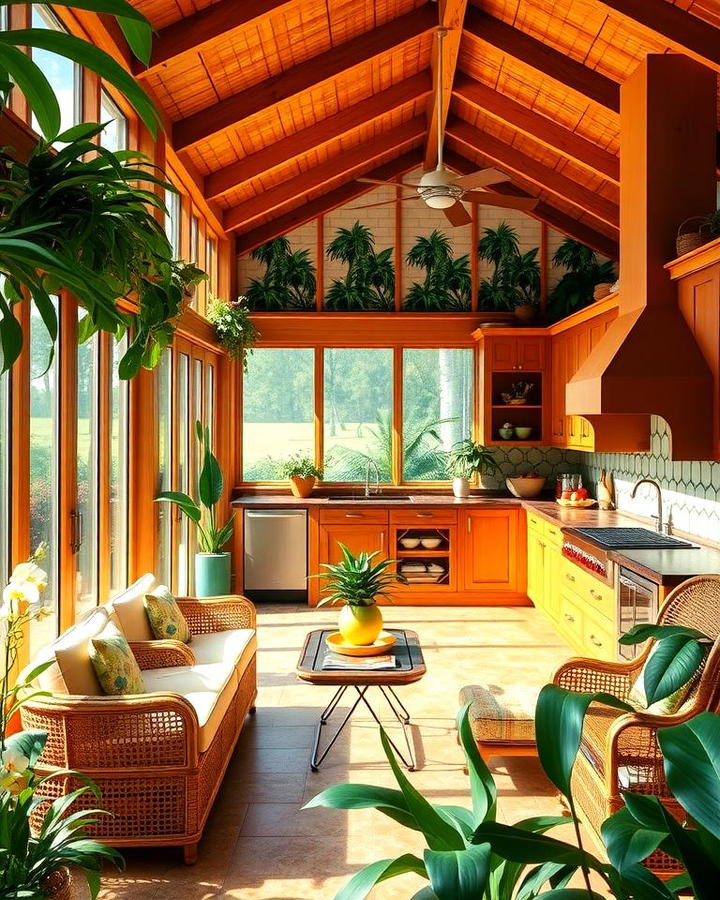 Tropical Sunroom Kitchen