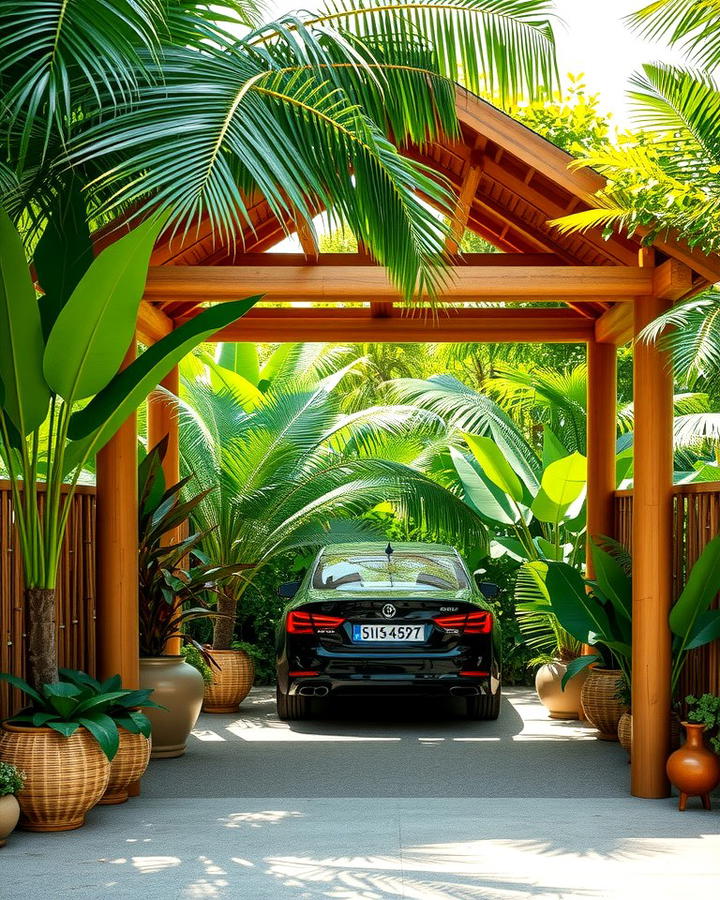 Tropical Themed Car Porch