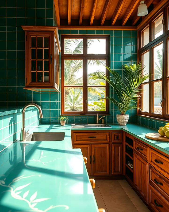 Tropical Vibes with Jade Green Tiles