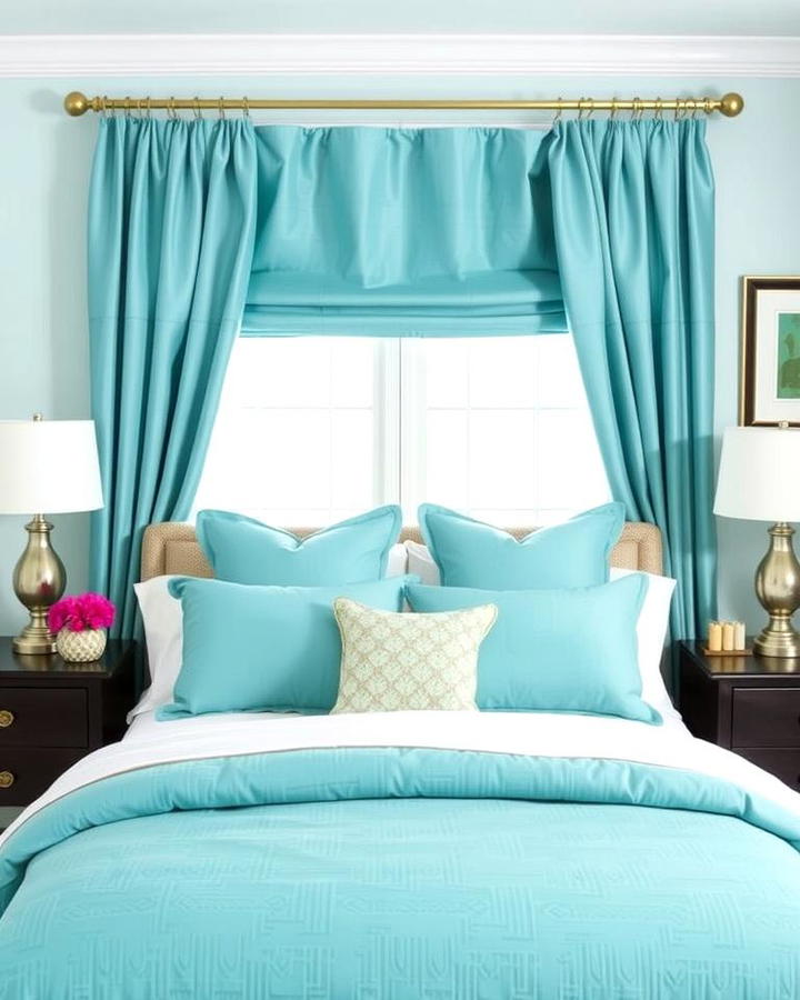 Turquoise Bedding and Curtains Combo