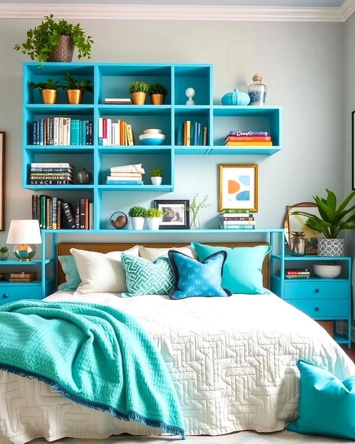 Turquoise Shelving Units