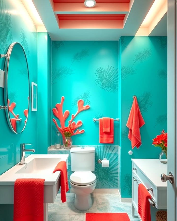 Turquoise and Coral Combination