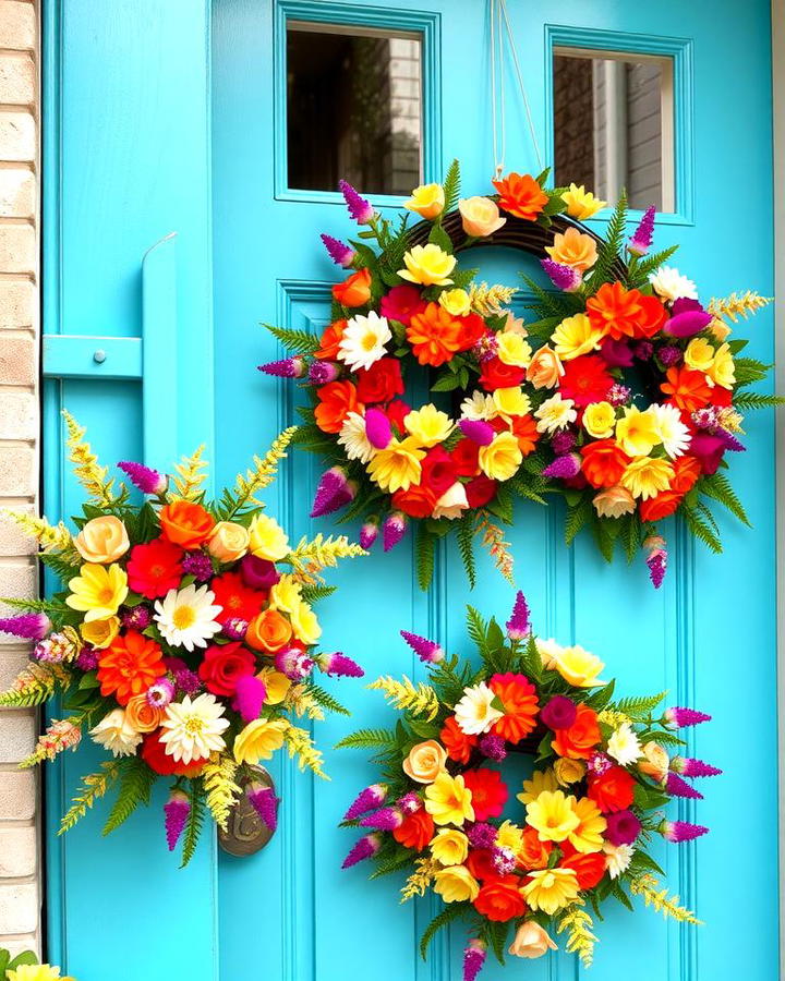 Turquoise and Floral Wreaths