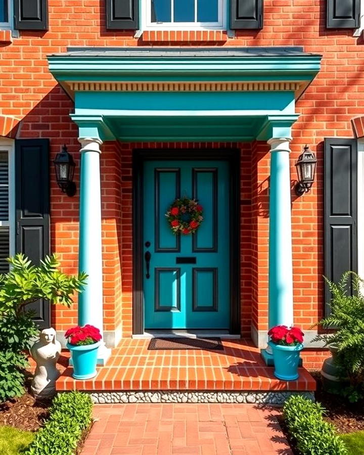 Turquoise and Red Brick Harmony