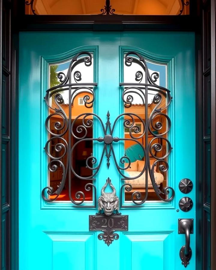 Turquoise and Wrought Iron Details