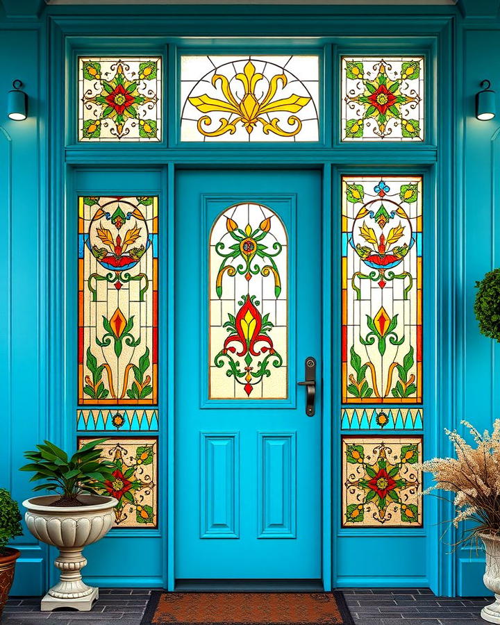 Turquoise with Stained Glass Panels