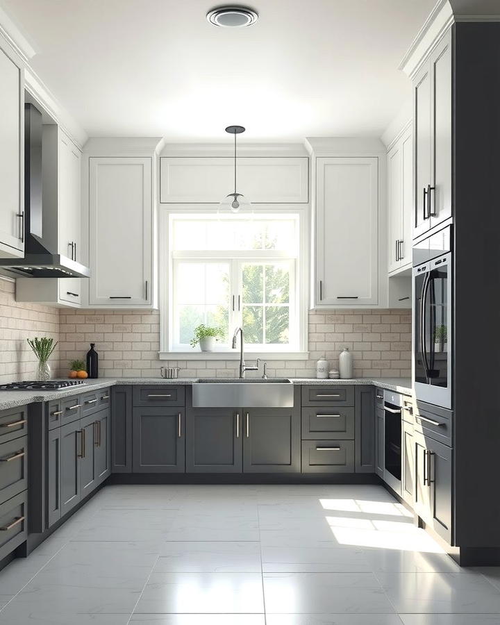 Two Tone Cabinetry in Grey and White