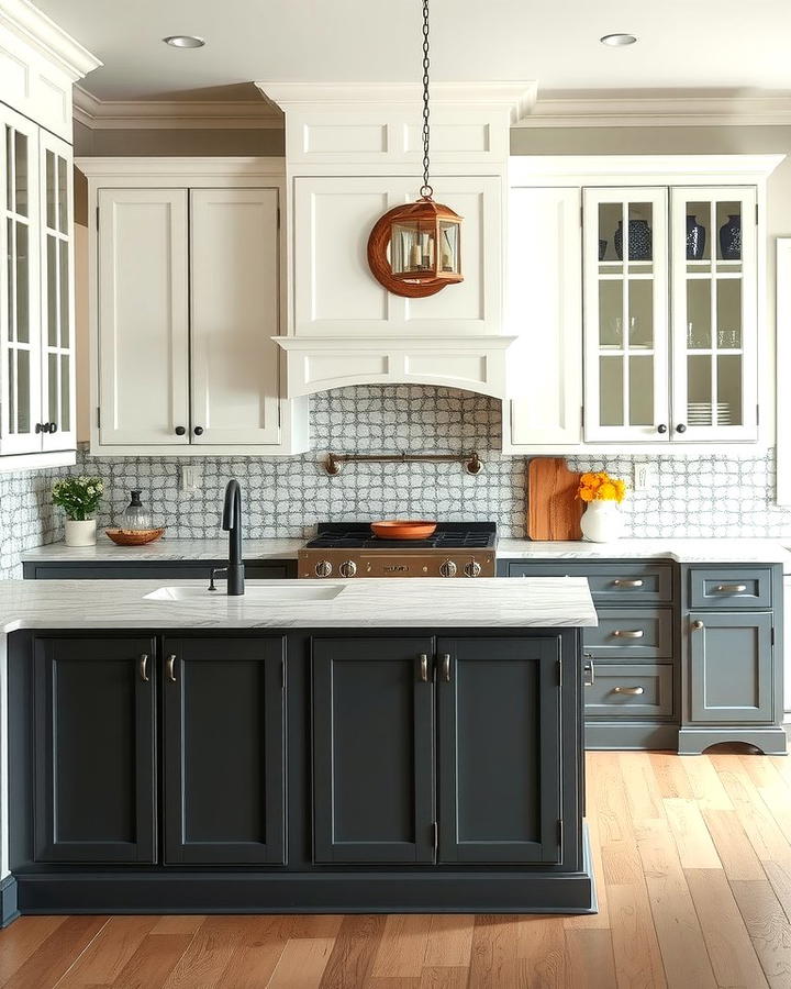 Two Tone Cabinets for Visual Contrast