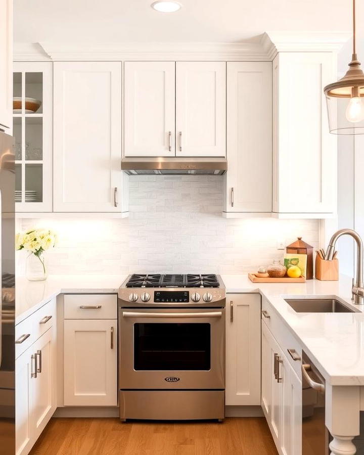 Two Tone Cashmere and White Cabinets