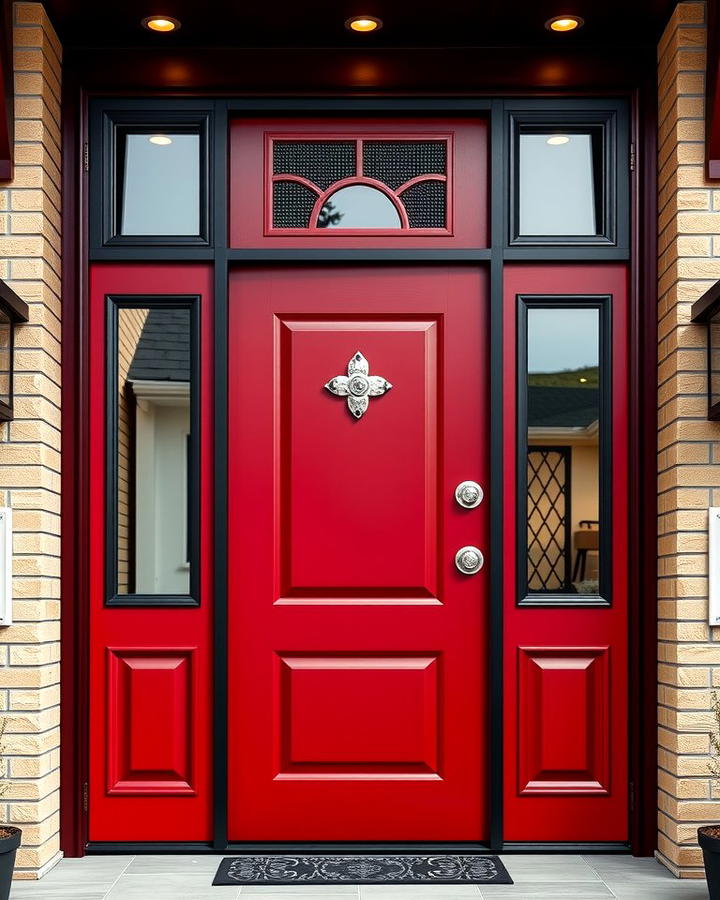 Two Tone Dark Red and Black Door