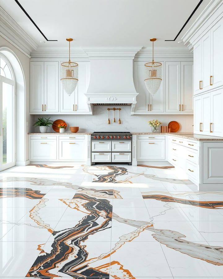 Two Tone Marble Flooring