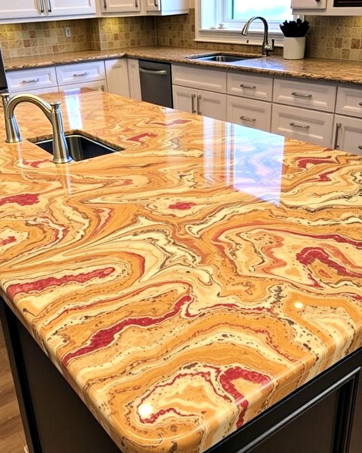 Typhoon Bordeaux Granite Countertop for Warm Elegance