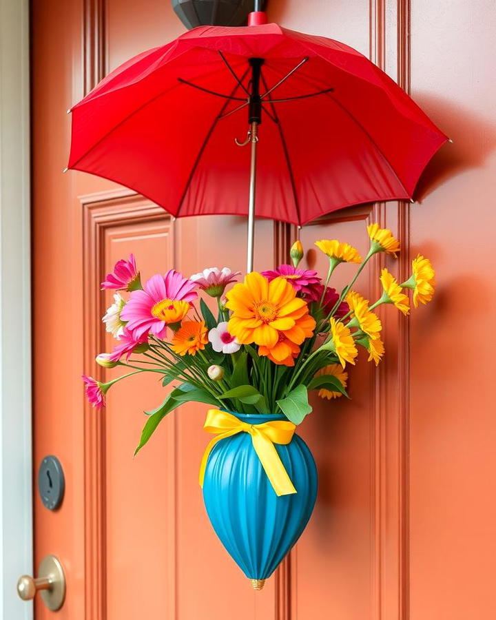 Umbrella Door Hanger with Flowers