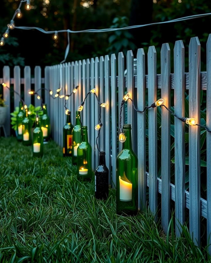 Upcycled Bottle Fence Lights