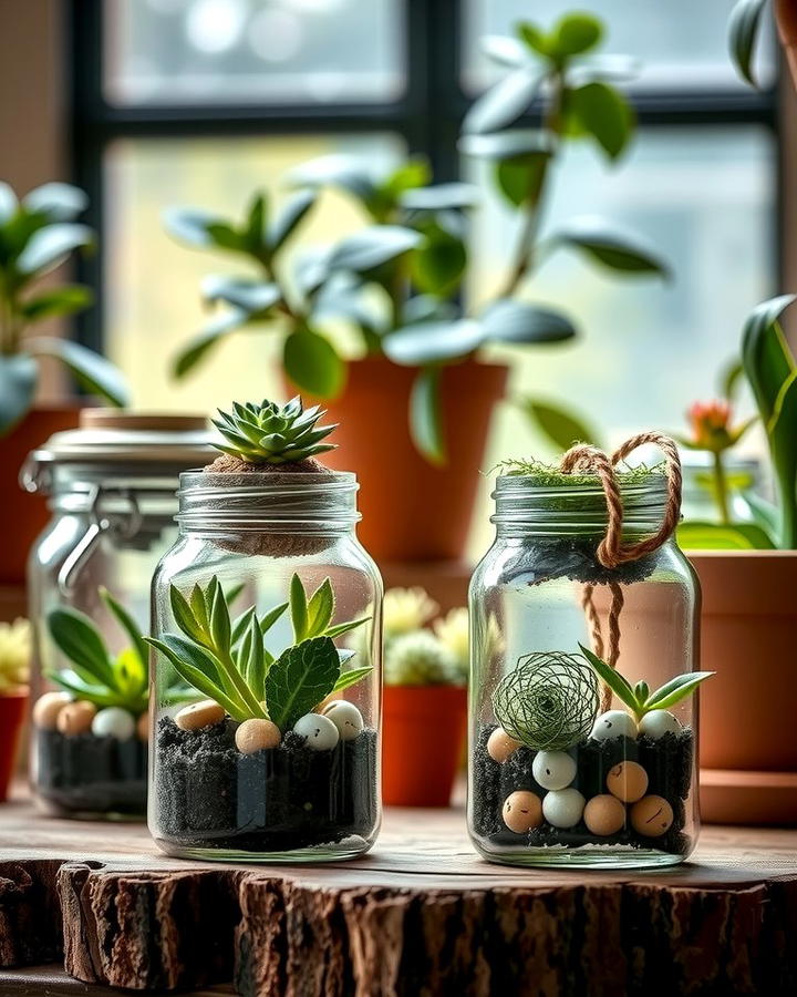 Upcycled Jar Terrariums