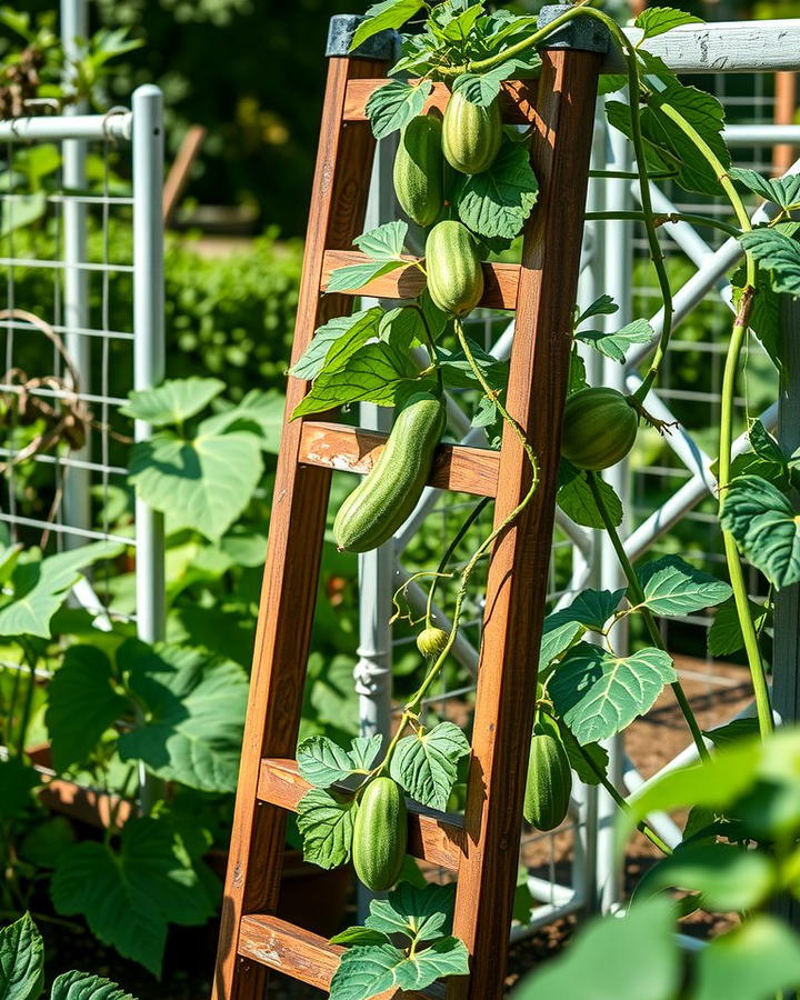 Upcycled Ladder Trellis