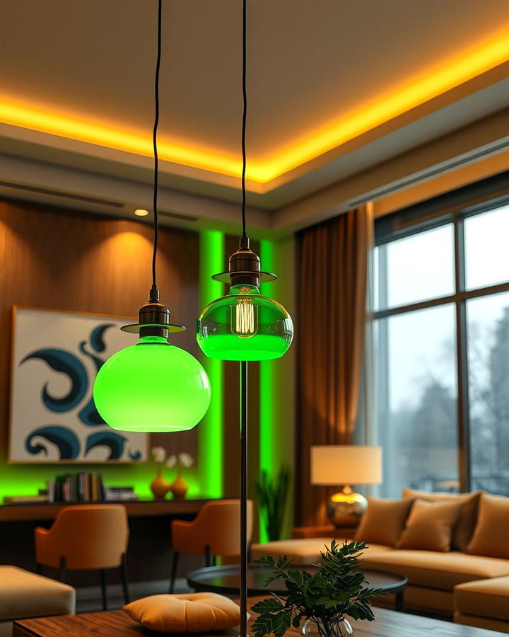 Use Green Lighting Fixtures for a Subtle Glow