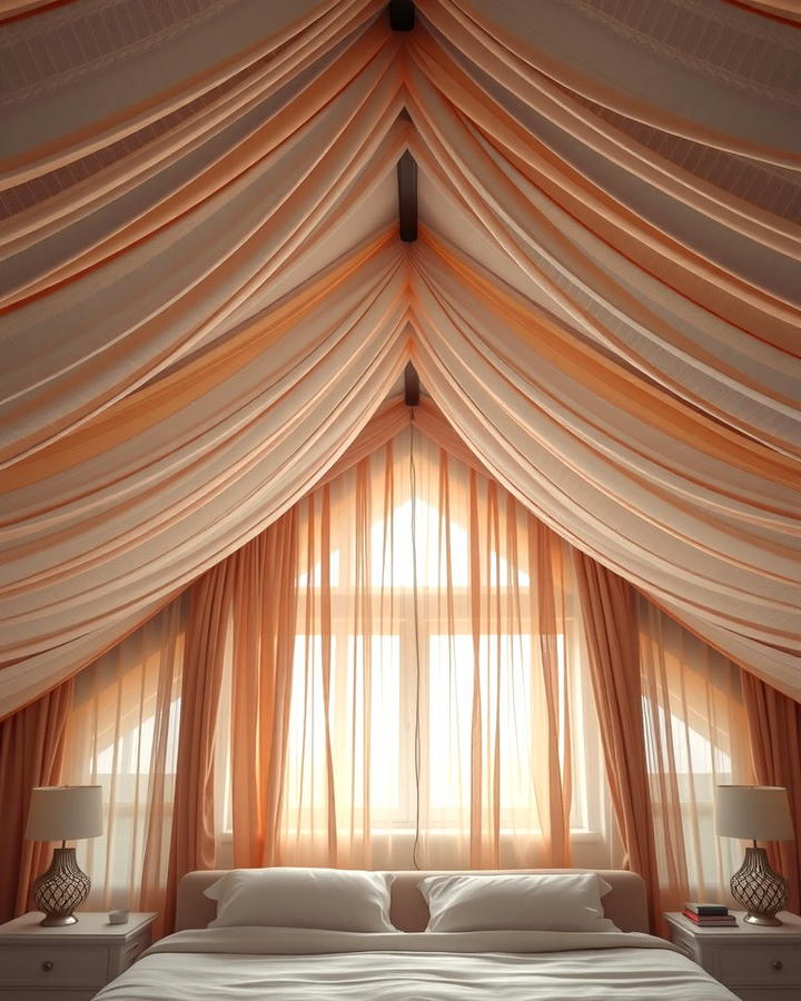 Using Curtains to Frame the Slanted Walls