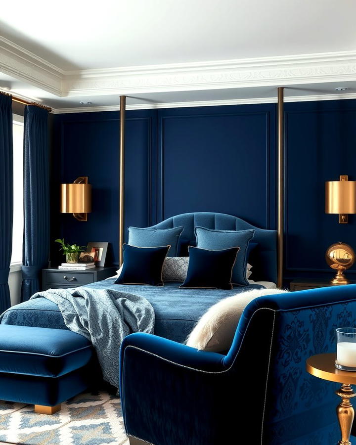 Velvet Dark Blue Upholstery