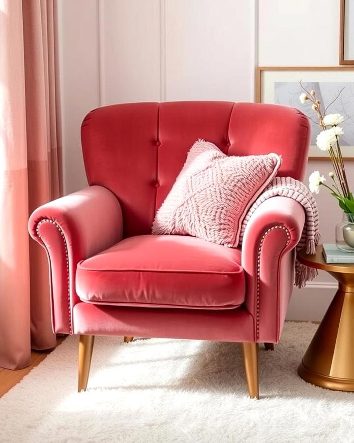 Velvet Dusty Rose Chair