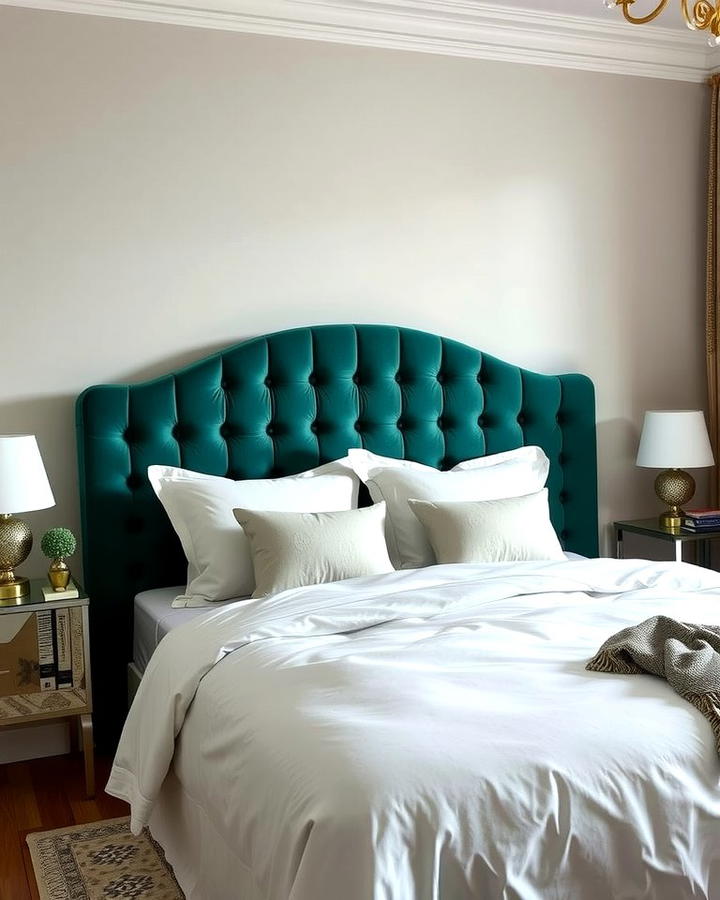 Velvet Emerald Green Headboard