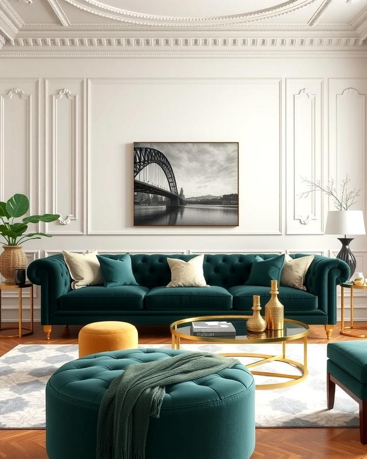 Velvet Emerald Green Sofa as a Statement Piece