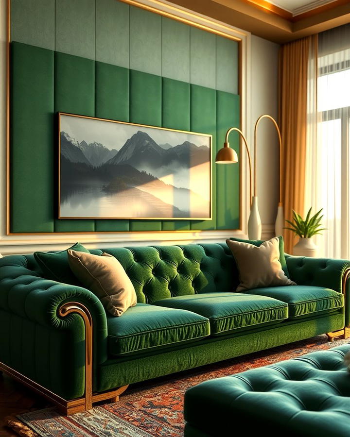 Velvet Green Sofa as a Statement Piece