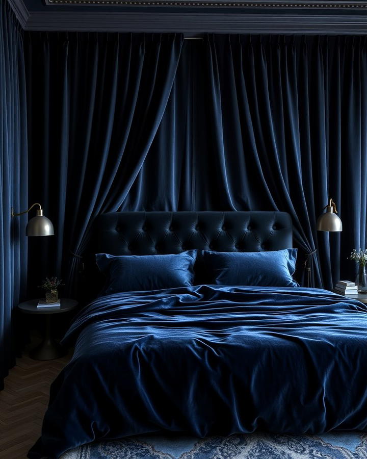 Velvet Textures in Black and Blue