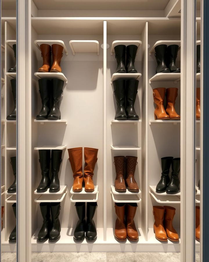 Vertical Boot Racks with Adjustable Slots