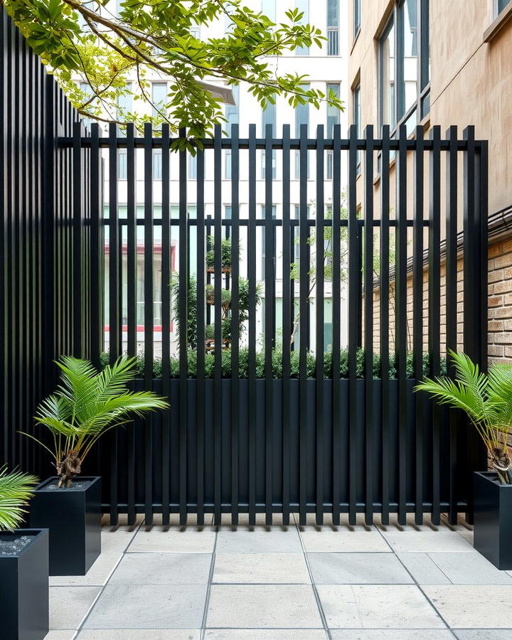 Vertical Slat Black Fence