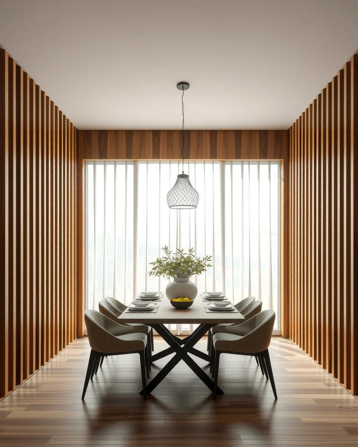 Vertical Slat Panels for Height Illusion