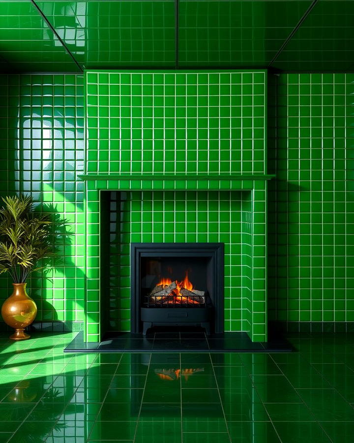 Vibrant Emerald Tile Display