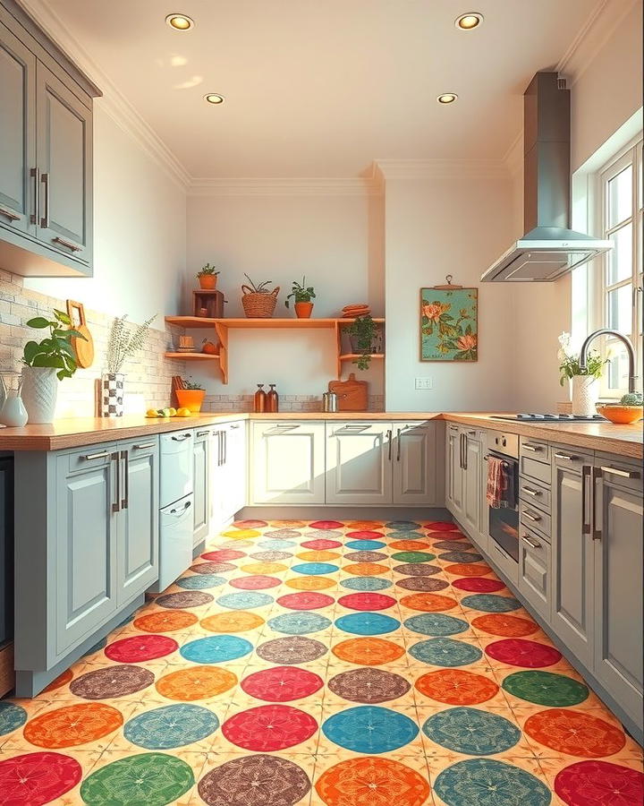 Vibrant Linoleum Flooring