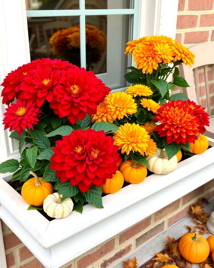 Vibrant Mums and Pumpkins Combo