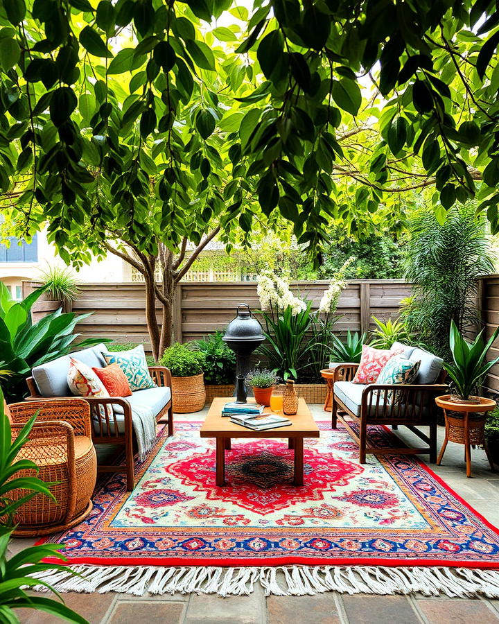 Vibrant Outdoor Garden Rug Idea