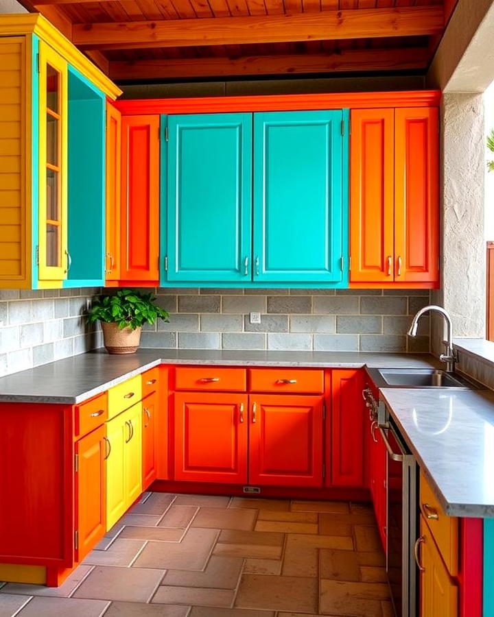 Vibrant Painted Cabinets