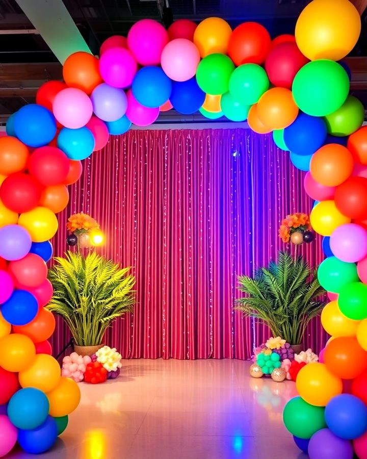 Vibrant Rainbow Arch Centerpiece