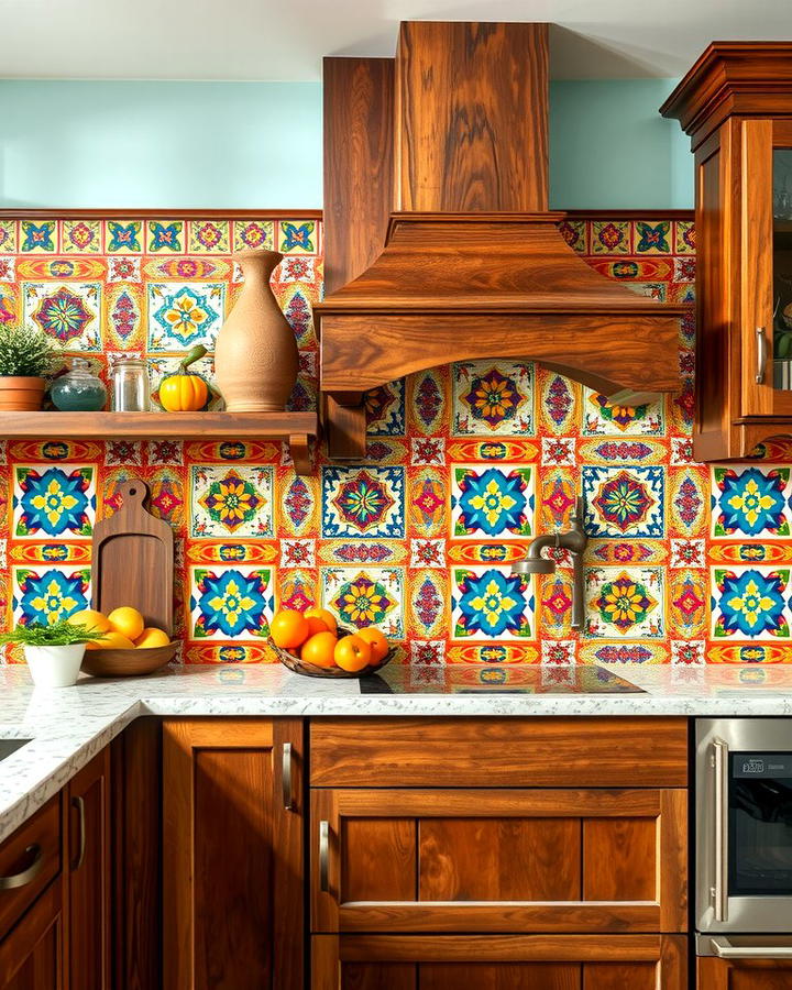 Vibrant Talavera Tile Backsplash