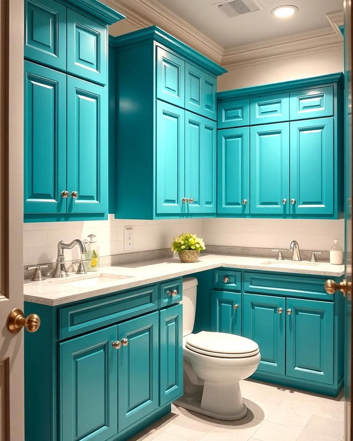 Vibrant Teal Cabinets